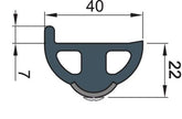 VETUS Vinyl rubbing strake, white, POLY4S 40 x 31 mm, excl. inlay, coil of 20 m, (price per m) POLY4SW